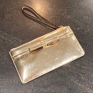 Kate Spade Gold Wristlet Clutch
